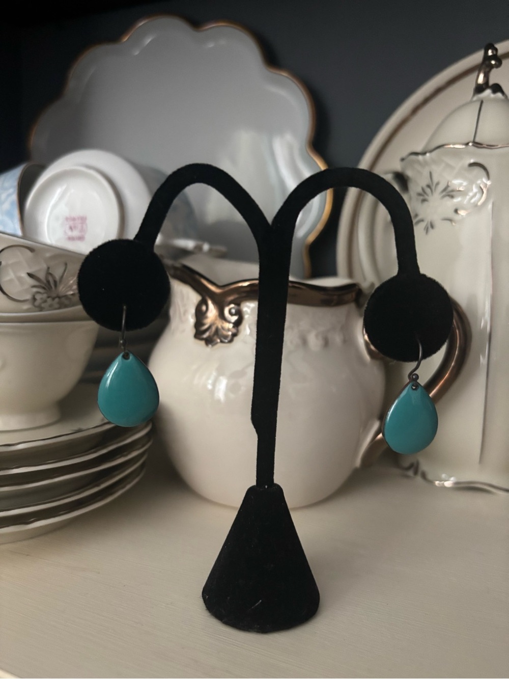 Teal Teardrop Earrings